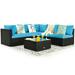 Patiojoy 6PCS Patio Rattan Furniture Set Cushioned Sofa Coffee Table Garden HW67937