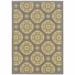 7 x 10 ft. Grey Gold Floral Medallion Discs Indoor & Outdoor Area Rug - Grey - 7 x 10 ft.