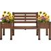 74x38x23in Raised Garden Bed with 2 Side Elevated Planter Boxes Raised Plant Container with Seat for Garden Patio Backyard Porch Deck Balcony