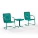 3 Piece Bates Outdoor Chair Set with Side Table Turquoise Gloss