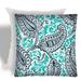 17 x 17 x 2.5 in. Navy Blue & White Zippered Paisley Throw Indoor & Outdoor Pillow