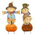 23.3 in. Welcome Pumpkin & Scarecrow Outdoor Garden Stake Multicolored - Metal - Pack of 8