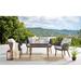 26 in. Athens All-Weather Wicker Outdoor Conversation Set with Cocktail Table Chairs & Two-Seat Bench - Set of 2