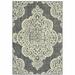 6 x 9 ft. Gray Oriental Stain Resistant Indoor & Outdoor Rectangle Area Rug - Gray and Ivory - 6 x 9 ft.