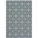 5 x 8 ft. Ivory Geometric Stain Resistant Indoor & Outdoor Rectangle Area Rug - Ivory and Blue - 5 x 8 ft.