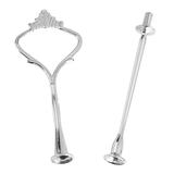 Cake Plate Handle - Delaman Multi-Tiers Cake Cupcake Tray Stand Handle Fruit Plate Hardware Fitting Holder 1PC(2-Tiers Crown- Silver)