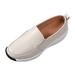 PMUYBHF White Tennis Shoes Women Leather Spring and Autumn Women s Shoes Slip on Lazy Shoes Non Slip Cow Rib Soft Sole Casual Fashion Shoes