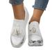 PMUYBHF Tennis Shoes Womens Slip Ons Leisure Women s Four Seasons Tassels Non Slip Platform Wedges Round Toe Breathable Slip on Lazy Shoes