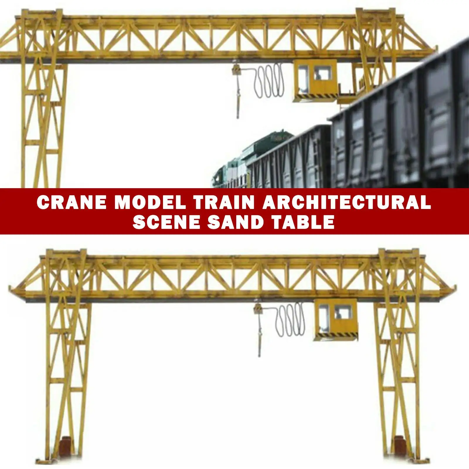 1:87 HO Maßstab E5 Kran Miniaturmodell Grau für Eisenbahn Architekturmodell Sandtisch Hobby Modell Szenerie Layout Zubehör Image