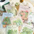 30 Stück grünes Aquarell Pflanzen sammlung Haus dekorative Aufkleber Collage Scrap booking Label DIY