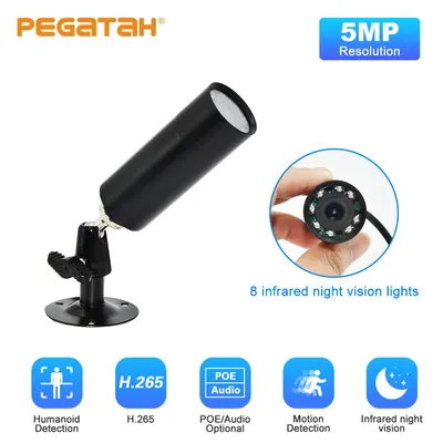 5mp Mini IP Poe Kamera 3,6mm Objektiv Bullet Metal kleine IP-Kamera Home Security Überwachung Nachtsicht P2P Poe Onvif Kameras