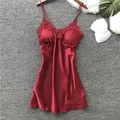 Frauen Sexy Dessous Seide Nachthemd Sommer Kleid Spitze Nacht Kleid Nachtwäsche Babydoll Nachthemd