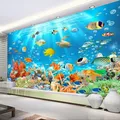 Custom Foto Wandbild vlies Geprägte Tapete Unterwasser Welt Fisch Korallen Kinder Zimmer Wohnzimmer