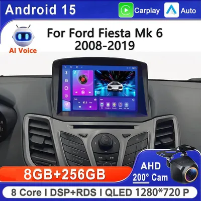 Auto Radio Android 15 Für Ford Fiesta 2009-2019 Stereo Head Unit Multimedia Player GPS Navigation Keine 2din DVD touch Screen BT
