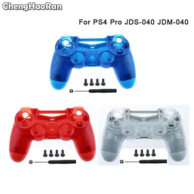 ChengHaoRan Klar Blau Rot Gehäuse Shell Frontplatte Fall Für Playstation 4 Dualshock 4 PS4 Pro 4,0