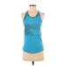 Under Armour Active Tank Top: Blue Color Block Activewear - Women's Size Small