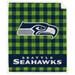 Seattle Seahawks 50" x 60" Buffalo Check Royal Plush Sherpa Blanket