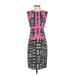 BCBGMAXAZRIA Casual Dress - Sheath Crew Neck Sleeveless: Pink Color Block Dresses - Women's Size 2