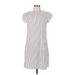 Ces Femme Casual Dress - Shift: White Stripes Dresses - Women's Size Medium