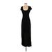 BCBGMAXAZRIA Casual Dress - High/Low Scoop Neck Short sleeves: Black Solid Dresses - Women's Size Small