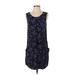 Gap Outlet Casual Dress - Shift: Purple Floral Motif Dresses - Women's Size Small