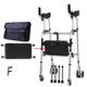 Wheel Walking Frame with Armrest Support Pad/Folding Lightweight Aluminium - Adjustable Height - Toilet Frame, Toilet armrest - Elderly Walk Auxiliary（Four Wheels+Seats+Bag） (Color : G) (D) (F)