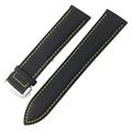 UNCASO Nylon Canvas Watchband 19mm 20mm 21mm 22mm for Tissot Watch Strap (Color : Black yellow, Size : 22MM)