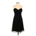 White House Black Market Cocktail Dress - A-Line: Black Solid Dresses - Women's Size 0