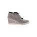 Linea Paolo Wedges: Gray Print Shoes - Women's Size 9 1/2 - Round Toe