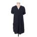 H&M Casual Dress - Shift V Neck Short sleeves: Blue Dresses - Women's Size 2