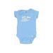 Gerber Short Sleeve Onesie: Blue Solid Bottoms - Size 6-9 Month