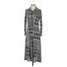 Attitudes by Renee Casual Dress: Gray Grid Dresses - Women's Size 2X-Small Petite