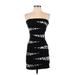 Snap Cocktail Dress - Bodycon: Black Graphic Dresses - Women's Size Small