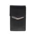 Time's Arrow Leather Clutch: Embossed Black Solid Bags