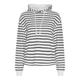 Hoodie PIECES "PCCHILLI LS HOODIE STRIPES NOOS BC", Damen, Gr. M (38), schwarz-weiß (cloud dancer stripes:schwarz), Sweatware, Obermaterial: 50% Baumwolle, 50% Polyester, gestreift, casual, regular fit normal, Rundhals, Langarm, Sweatshirts