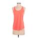 Under Armour Active Tank Top: Orange Color Block Activewear - Women's Size Small