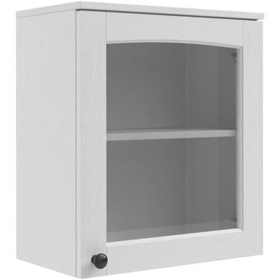 Hängeschrank KOCHSTATION "KS-Osby", weiß, B:49cm H:55,5cm T:28cm, Massivholz, Glas, Schränke, Kiefer massiv, Breite 50 cm, Tür mit Glaseinsatz Image
