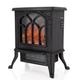 CUSROS Electric Fireplace Stove Heater with Realistic Log Wood Burner Effect Effects, Freestanding Fireplace Heater 16" Infrared Electric Fireplace Stove, 750W/1500W Settings, Overheat Protection