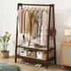 Onaway 37.4" Solid Wood Clothes Rack w/ 2 Storage Shelves Wood in Brown | 60.6 H x 37.4 W x 14.1 D in | Wayfair SCGYJ-CS-95