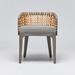 Interlude Palms Low Back Arm Chair Wood/Upholstered/Wicker/Rattan in Gray | 27.5 H x 21.5 W x 22 D in | Wayfair W-149967-108