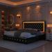 House of Hampton® Jasmely Upholstered Platform Bed Metal in Black | 46.2 H x 58.2 W x 80.3 D in | Wayfair 8BA82226F19F4DAFA436A1CEDA466315