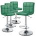 Latitude Run® Desjah Modern PU Leather Bar Stool Adjustable Swivel Barstool Padded Seat w/ Backrest Metal in Green | 16.5 W x 15 D in | Wayfair