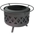 George Oliver Karline 20" H x 30" W Steel Wood Burning Outdoor Fire Pit Steel in Black/Brown/Gray | 20 H x 30 W x 30 D in | Wayfair