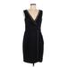 Catherine Malandrino Casual Dress - Sheath Plunge Sleeveless: Black Print Dresses - Women's Size 6