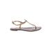 Sam Edelman Flip Flops: Brown Print Shoes - Women's Size 9 1/2 - Open Toe