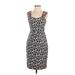 Yoana Baraschi Casual Dress - Sheath Sweetheart Sleeveless: Black Leopard Print Dresses - Women's Size 2