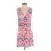 Parker Casual Dress - Mini Plunge Sleeveless: Pink Dresses - Women's Size Small