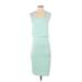 Charlotte Russe Casual Dress - Midi Scoop Neck Sleeveless: Teal Dresses - Women's Size Small