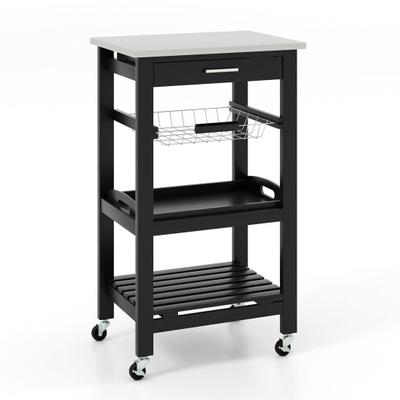 Costway Kitchen Island Cart with Stainless Steel T...