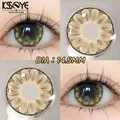 KSSEYE 2PCS Colored Contact Lenses for eyes with Myopia Brown Grey Lens Large Pupil Contacts Lenses